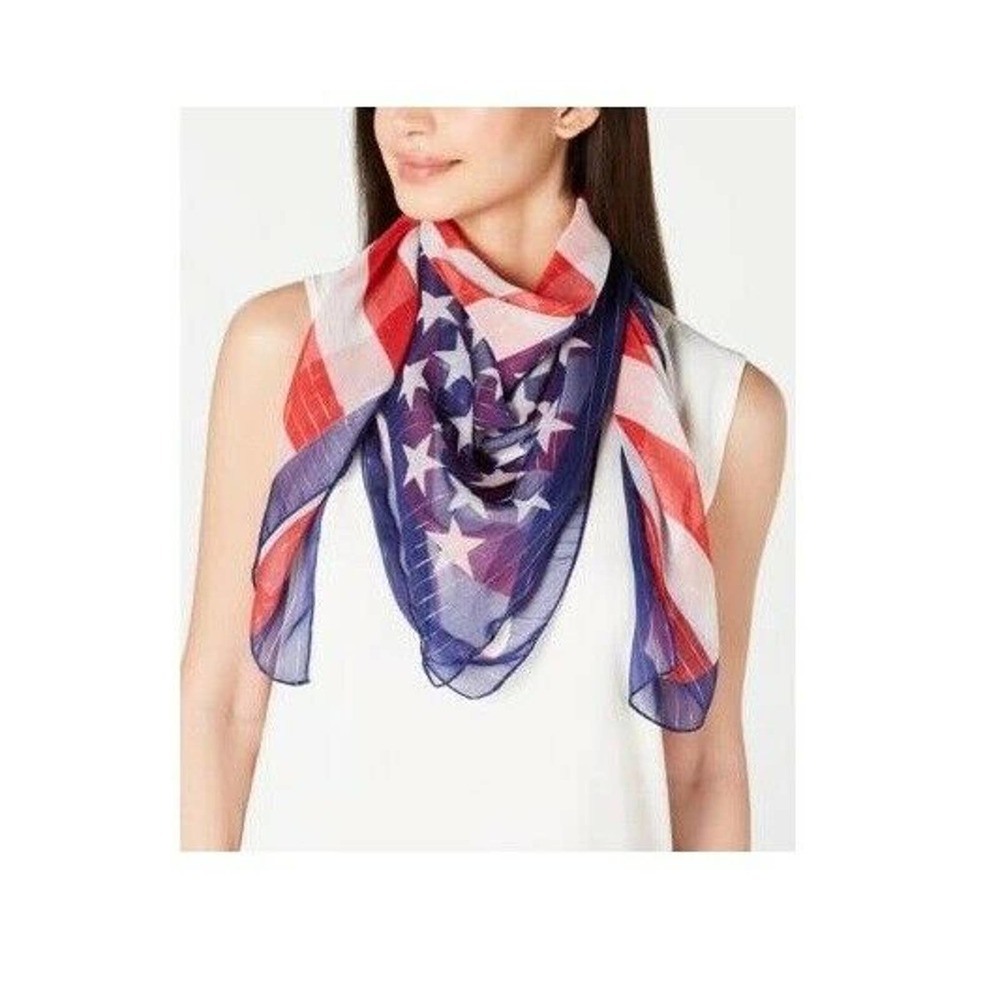 Collection XIIX USA Flag Metallic Stripe Scarf OS